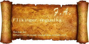Flikinger Angyalka névjegykártya